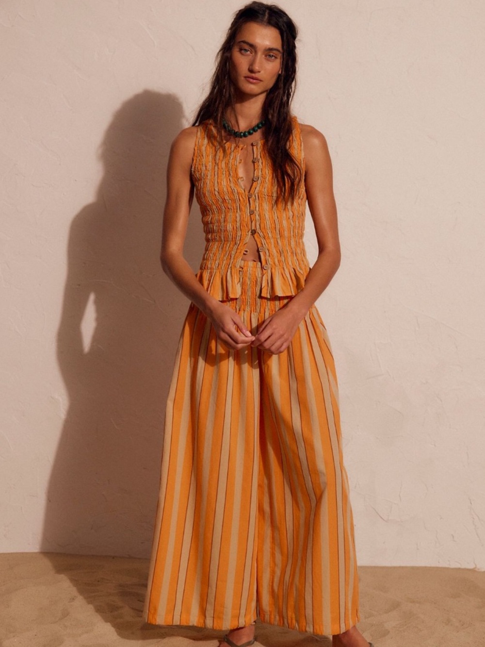 Free People Wild Summer Set Orange Combo Striped